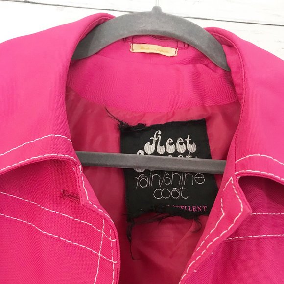 Fleet Street Hot Pink Rain/Shine Vintage Coat 10R - Picture 3 of 5